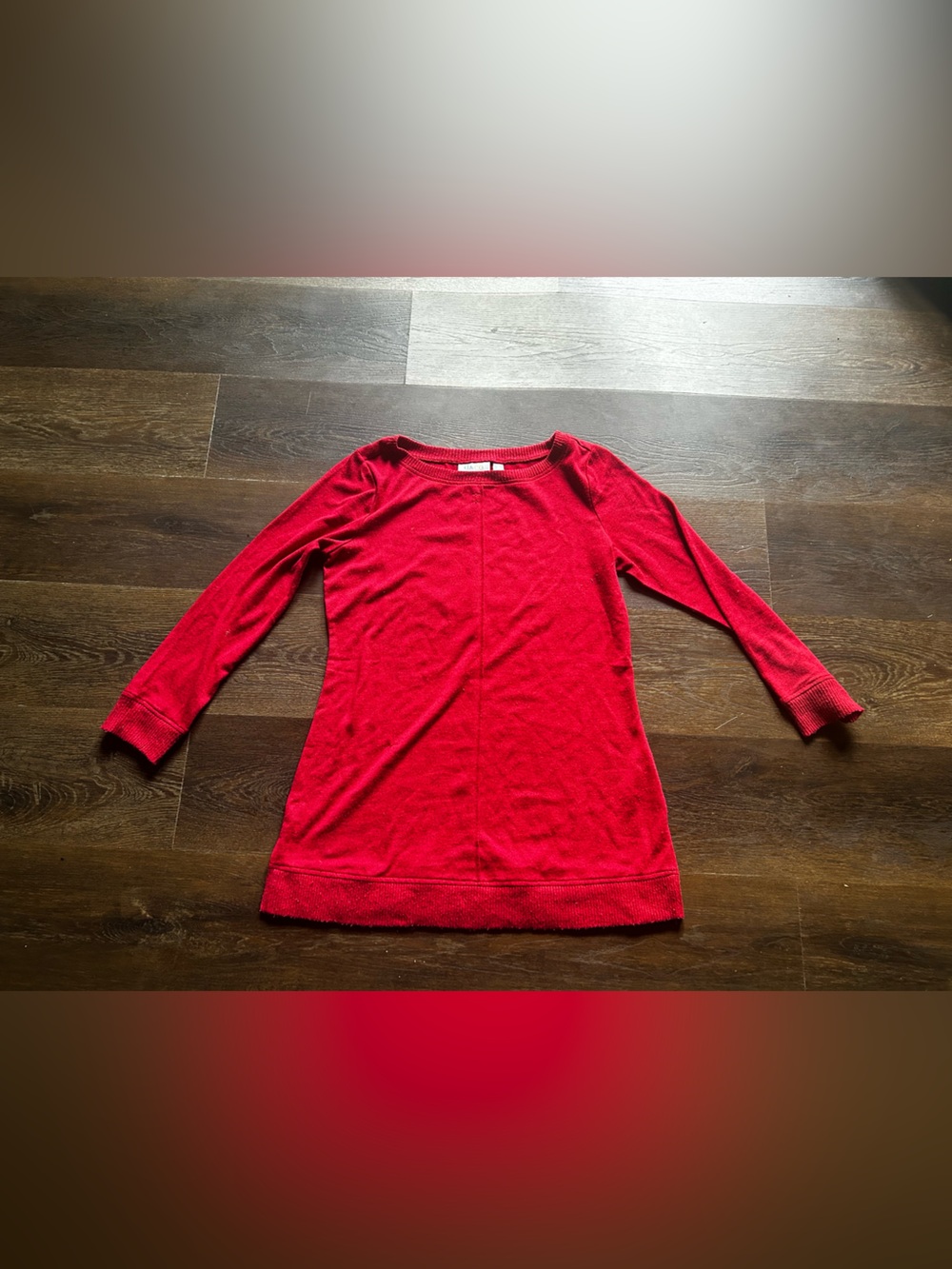 Women’s Red Long Sleeve Sweater Tunic